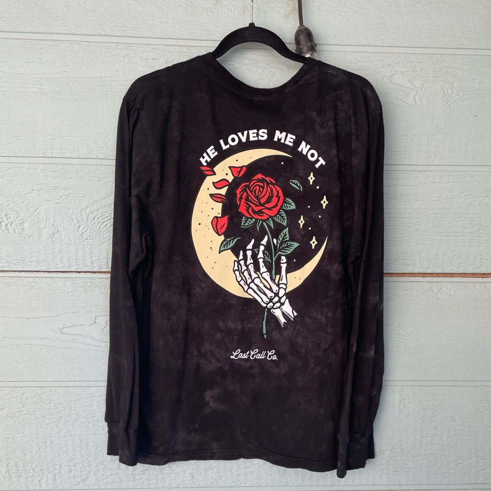 Last Call Co. tie dye skull shirt